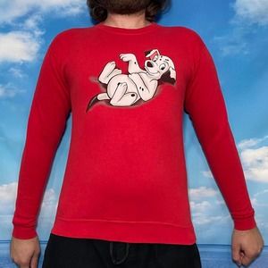 Vintage 90s 101 dalmatians crewneck sweater red